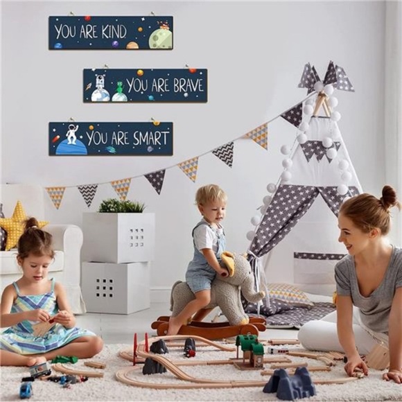 4 Pieces Inspirational Wall Art Decor Space Themed Bedroom Decor - Picture 4 of 9